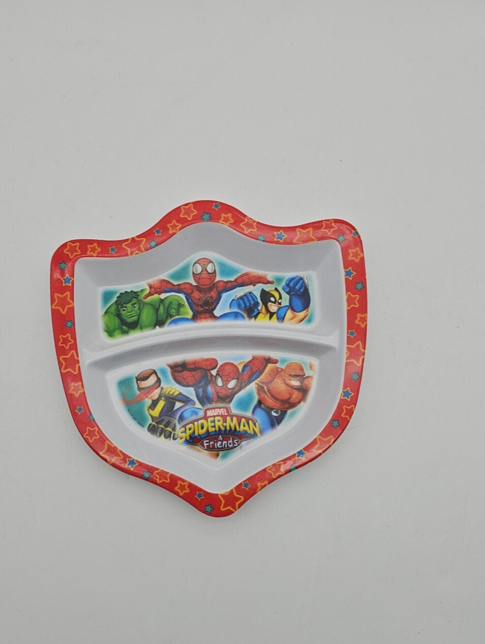 Zak Design Spiderman & Friends Melamine Plate; Shield Shape